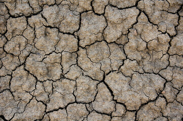 The texture of dry cracked, cracked earth.