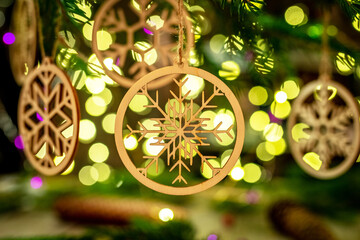 Christmas and zero waste, eco friendly decoration Christmas holiday concept