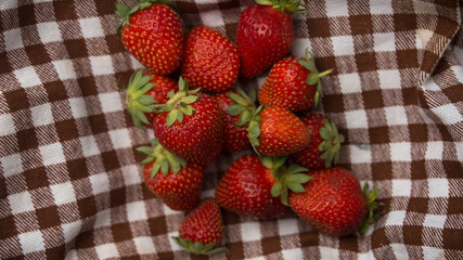 strawberry on a wooden background