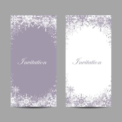 Set of vector banners with winter pattern