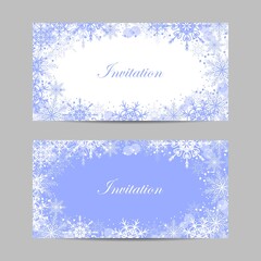 Set of vector banners with winter pattern