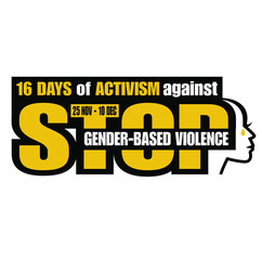 16 days of activism against gender-based violence 25 November - 10 December
