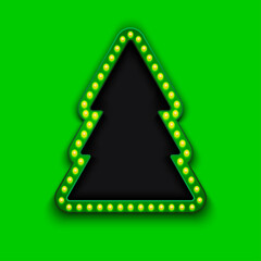Vector modern retro billboard and christmas tree background with place for your text