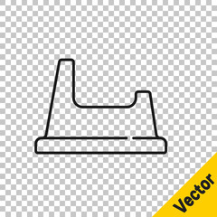 Black line Baby potty icon isolated on transparent background. Chamber pot. Vector.