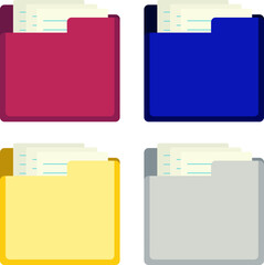 Office folder icons. Icons for different situations.