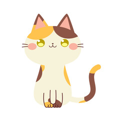 猫のイラスト 三毛猫