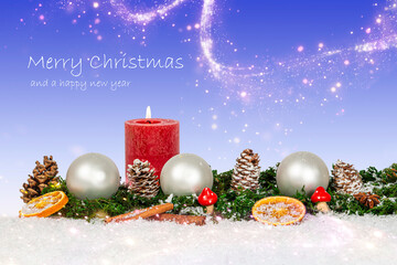 Christmas - Winter background with Christmas decorations