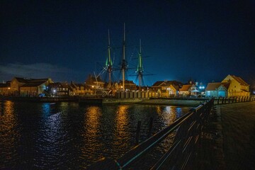 Fototapeta na wymiar Historic Quay at night