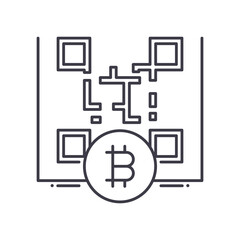 Qr code icon, linear isolated illustration, thin line vector, web design sign, outline concept symbol with editable stroke on white background.