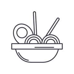 Ramen concept icon, linear isolated illustration, thin line vector, web design sign, outline concept symbol with editable stroke on white background.