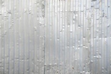 Old metal sheet roof texture. Corrugated sheet background. Rusty metal profile sheets. 