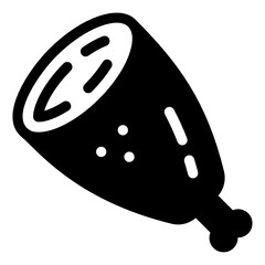 
An icon design of ham, vector of leg piece in modern solid style 
