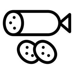 
Icon of sliced hotdog in editable filled style 
