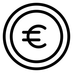 
Euro coin icon in editable solid style 
