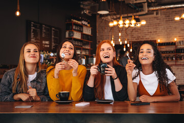 Female friends enjoying at a coffee shop