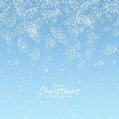 Soft blue Merry Christmas festival celebration snowflakes background