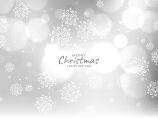 Grey color glossy bokeh Merry Christmas festival background