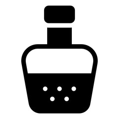 Fototapeta premiumWine drink bottle with glass, alcoholic beverage solid icon 