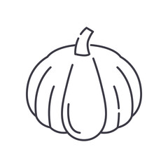 Pumpkin concept icon, linear isolated illustration, thin line vector, web design sign, outline concept symbol with editable stroke on white background.