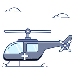 Editable flat icon of air ambulance, medical air transport 