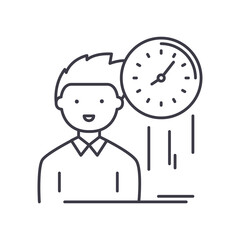 Punctuality icon, linear isolated illustration, thin line vector, web design sign, outline concept symbol with editable stroke on white background.