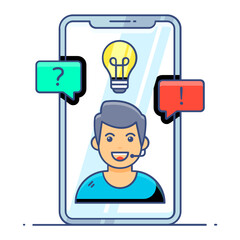 
Modern style icon of chat help, editable vector 
