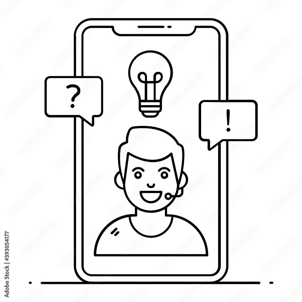 Canvas Prints editable vector style of call center icon