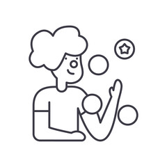 Joker icon, linear isolated illustration, thin line vector, web design sign, outline concept symbol with editable stroke on white background.