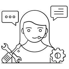 
Help desk vector in modern flat style, service provider 
