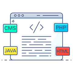 
Html source code of a web page, icon of program coding 

