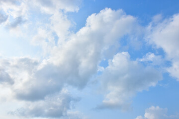 Blue sky white cloud white background. Beautiful sky and clouds in the afternoon.