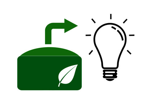 Stromerzeugung Glühlampe mit Biogasnanlage Vektor