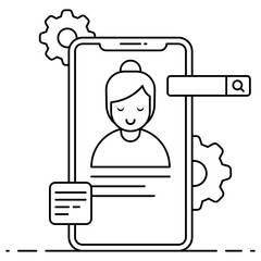 
Mobile app development icon in trendy style 
