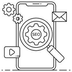 
Mobile app development icon in trendy style 
