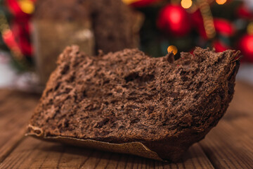 christmas typical fresh chocolate panettone