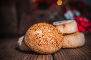 polvorones and christmas desserts on wood