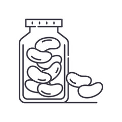 Jelly beans icon, linear isolated illustration, thin line vector, web design sign, outline concept symbol with editable stroke on white background.