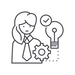 Job skills icon, linear isolated illustration, thin line vector, web design sign, outline concept symbol with editable stroke on white background.