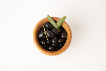 black olives, on white background
