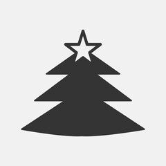 Fototapeta premium Christmas tree vector icon for web and design
