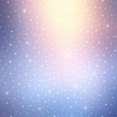 Shimmering bokeh snow effect on shiny winter blue background. Holidays decor. New year fantasy outdoor illustration.