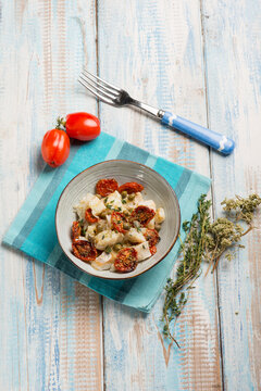 salad with baccala dried tomatoes and capers