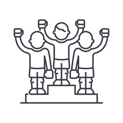 Ranking icon, linear isolated illustration, thin line vector, web design sign, outline concept symbol with editable stroke on white background.