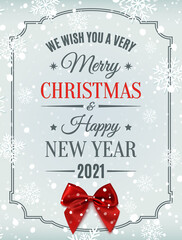 Merry Christmas and Happy New Year 2021 design.