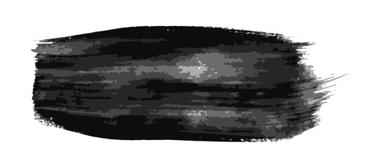 Black brush stroke on white background