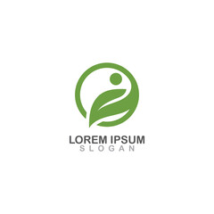 Simple leaf modern professional logo design of medical organic vector illustrator