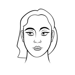 Beautiful woman face portrait make-up cosmetic vector illustration
