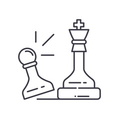 Competitive strategy icon, linear isolated illustration, thin line vector, web design sign, outline concept symbol with editable stroke on white background.