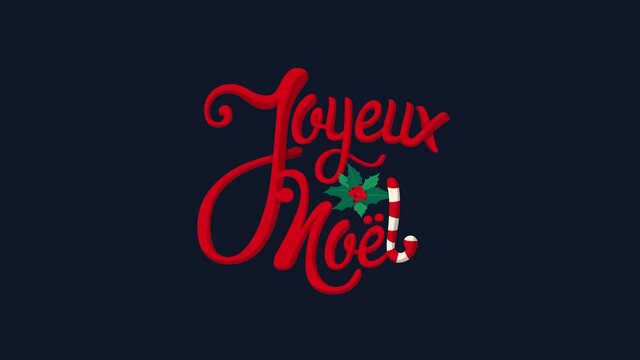 Festive Holiday Greetings with a Twist: 'Joyeux No&euml;l' Typography in Candy Cane Stripes