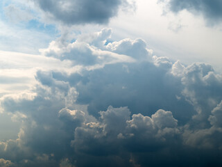 Dramatic sky with stormy clouds.